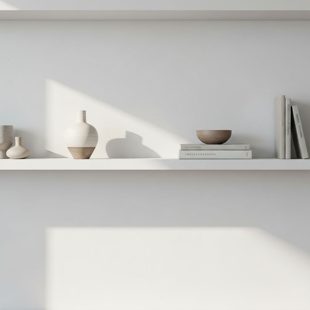 Minimalist shelf arrangement